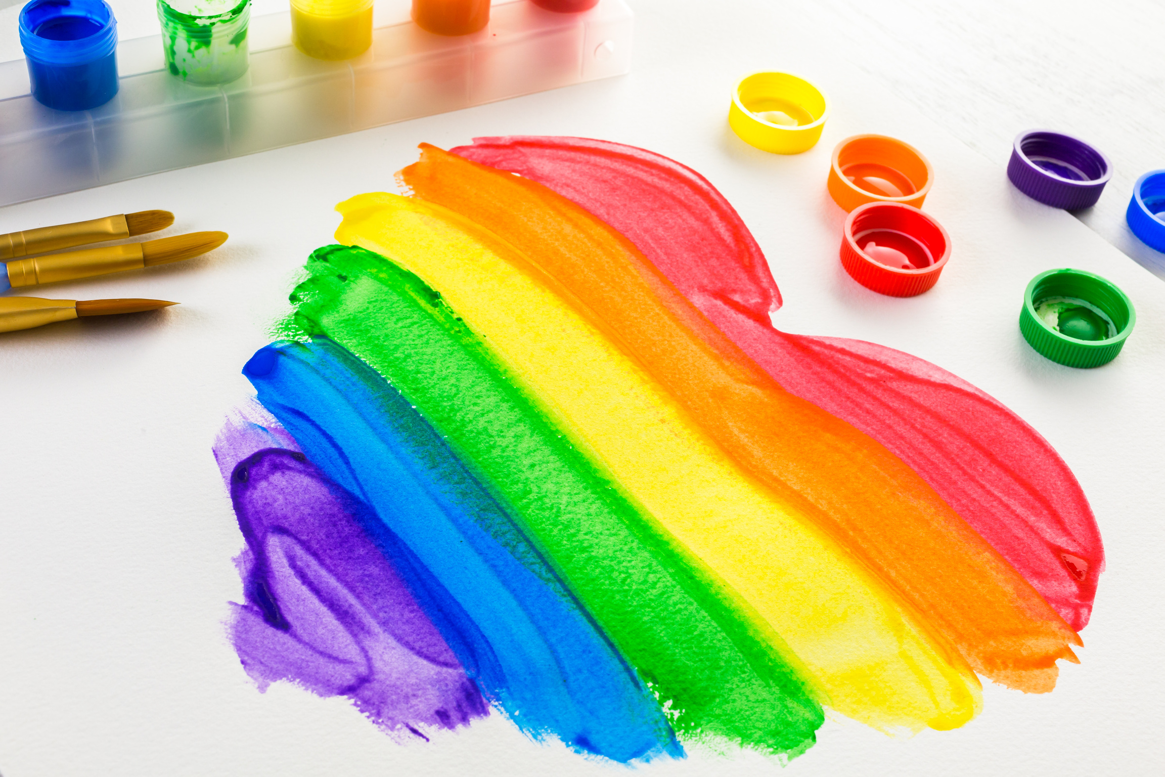 Painting Rainbow Gay Pride heart